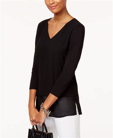 michael kors tunic tops|Michael Kors layered tunic top.